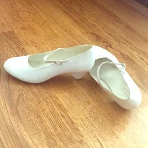 White Mary Jane heels